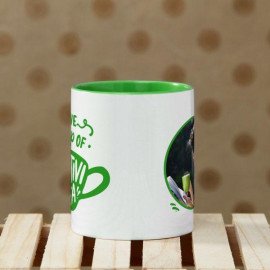 Personalized Mug with Green Handle