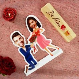 Personalized Proposal Caricature with Wooden Stand