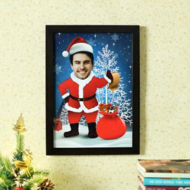 Personalized Santa Caricature A4 Photo Frame