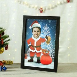 Personalized Santa Caricature A4 Photo Frame