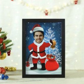 Personalized Santa Caricature A4 Photo Frame