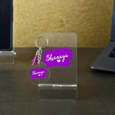 Personalized Keychain with Personalized Mobile Stand