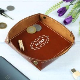 Personalized Leather Desktop Organiser