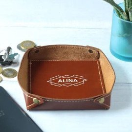 Personalized Leather Desktop Organiser
