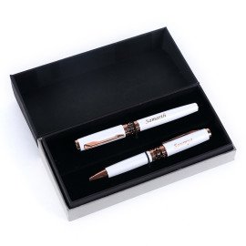 Personalized White Roller Pen With Name Engraved