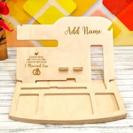 Personalized Wooden Desk Organizer for Husband