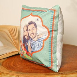 Photo Cushion Rakhi Combo
