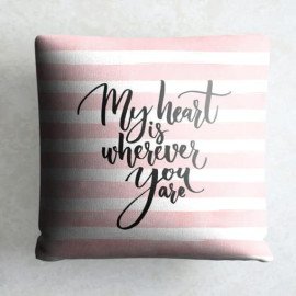Pink & White Satin Pillow