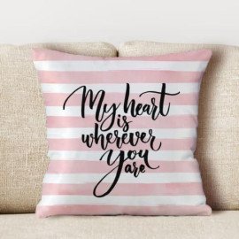 Pink & White Satin Pillow
