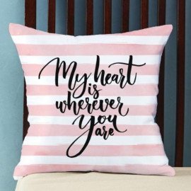 Pink & White Satin Pillow