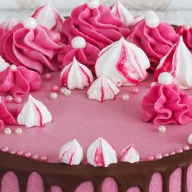 Pink Strawberry Cream Cake