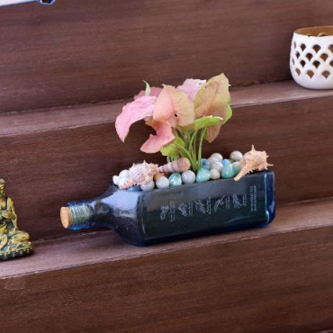 Pink Syngonium Plant In Bombay Sapphire Bottle Planter