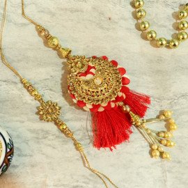 Pleasing Meenakari Bhaiya Bhabhi Rakhi