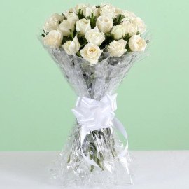 Pure Elegance 24 White Roses Bunch