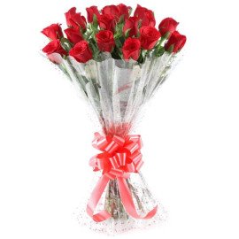 Pure Romance 18 Red Roses Bouquet