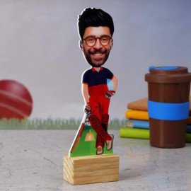 RCB Cricket Fan Personalized Caricature Stand