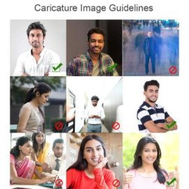 RCB Cricket Fan Personalized Caricature Stand