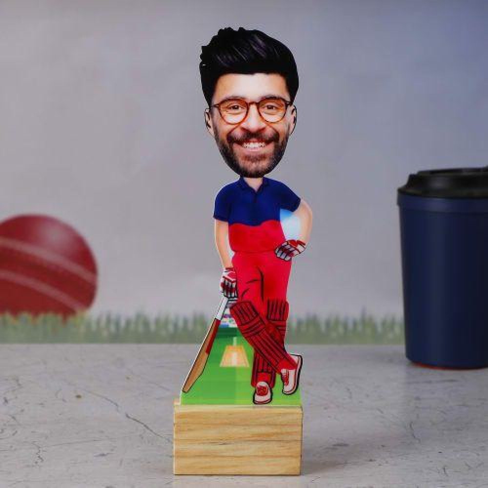 RR Cricket Fan Personalized Caricature Stand