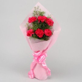 Radiant Pink Carnations Bunch