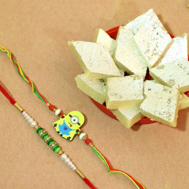 Rakhi Set With Kaju Katli