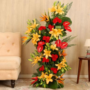 Red Orange Flowers Arrangement