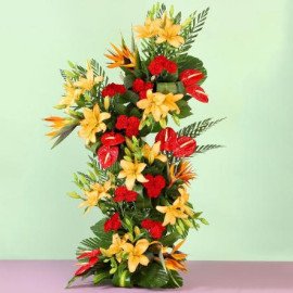 Red Orange Flowers Arrangement