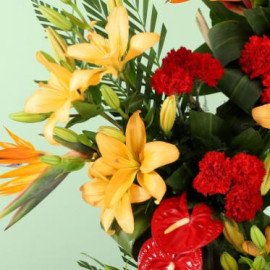 Red Orange Flowers Arrangement