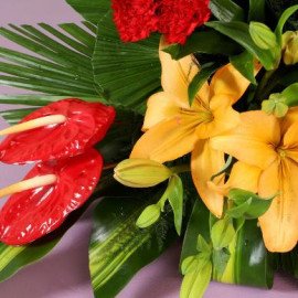 Red Orange Flowers Arrangement