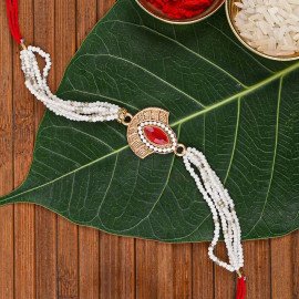 Red Stone Rakhi N Chocolates