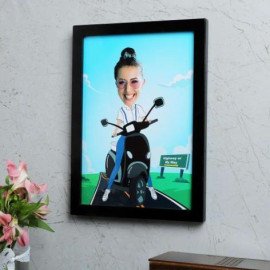 Scooter Girl Personalized Caricature Frame