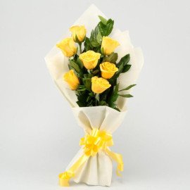 Serene Yellow Roses Bunch