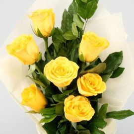 Serene Yellow Roses Bunch