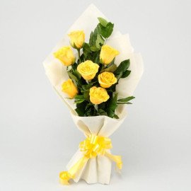 Serene Yellow Roses Bunch