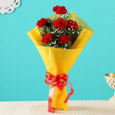 Soulful Red Carnations Bouquet