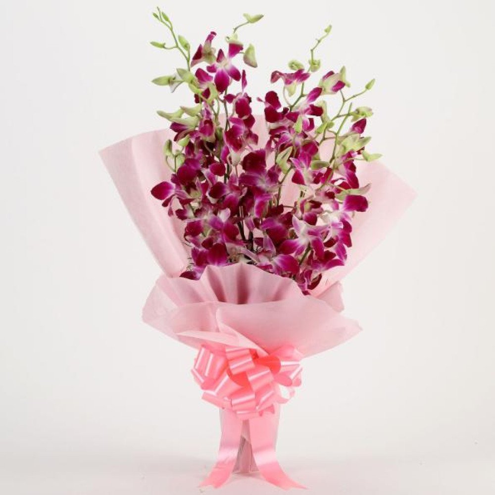 Splendid Purple Orchids Bouquet