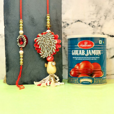 Sterling pearl Rakhi N Gulab Jamun