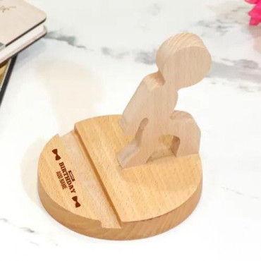 Stick Figure Shaped Personalized Wood Mobile Stand