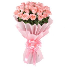 Stylish Pink Roses Bouquet