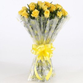 Sunny Side 18 Yellow Roses Bouquet