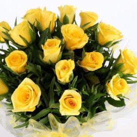 Sunny Side 18 Yellow Roses Bouquet