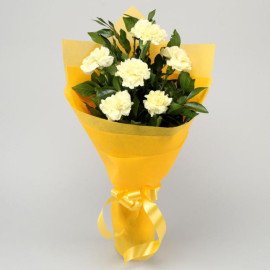 Sunny Side Up Yellow Carnations Bunch