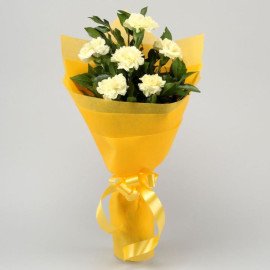 Sunny Side Up Yellow Carnations Bunch
