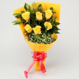Sunshine Surprise Yellow Roses Bunch