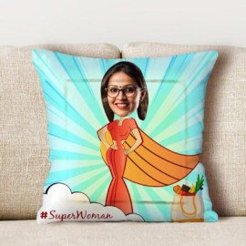 SuperWomen Pesonalized Satin cushions For Your Mom