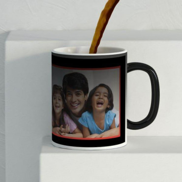 Superhero Dad Personalized Black Magic Mug