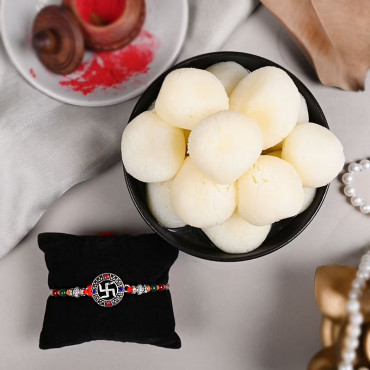 Swastik Rakhi N Rasgulla Combo