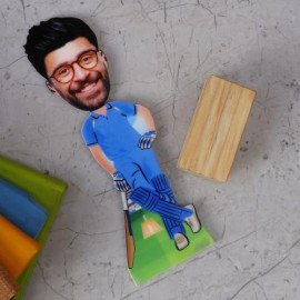 Team India Cricket Fan Personalized Caricature Stand
