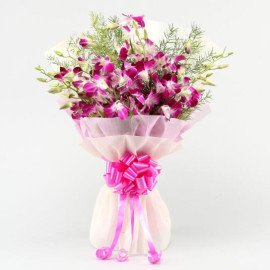 Ten Purple Orchids Bouquet
