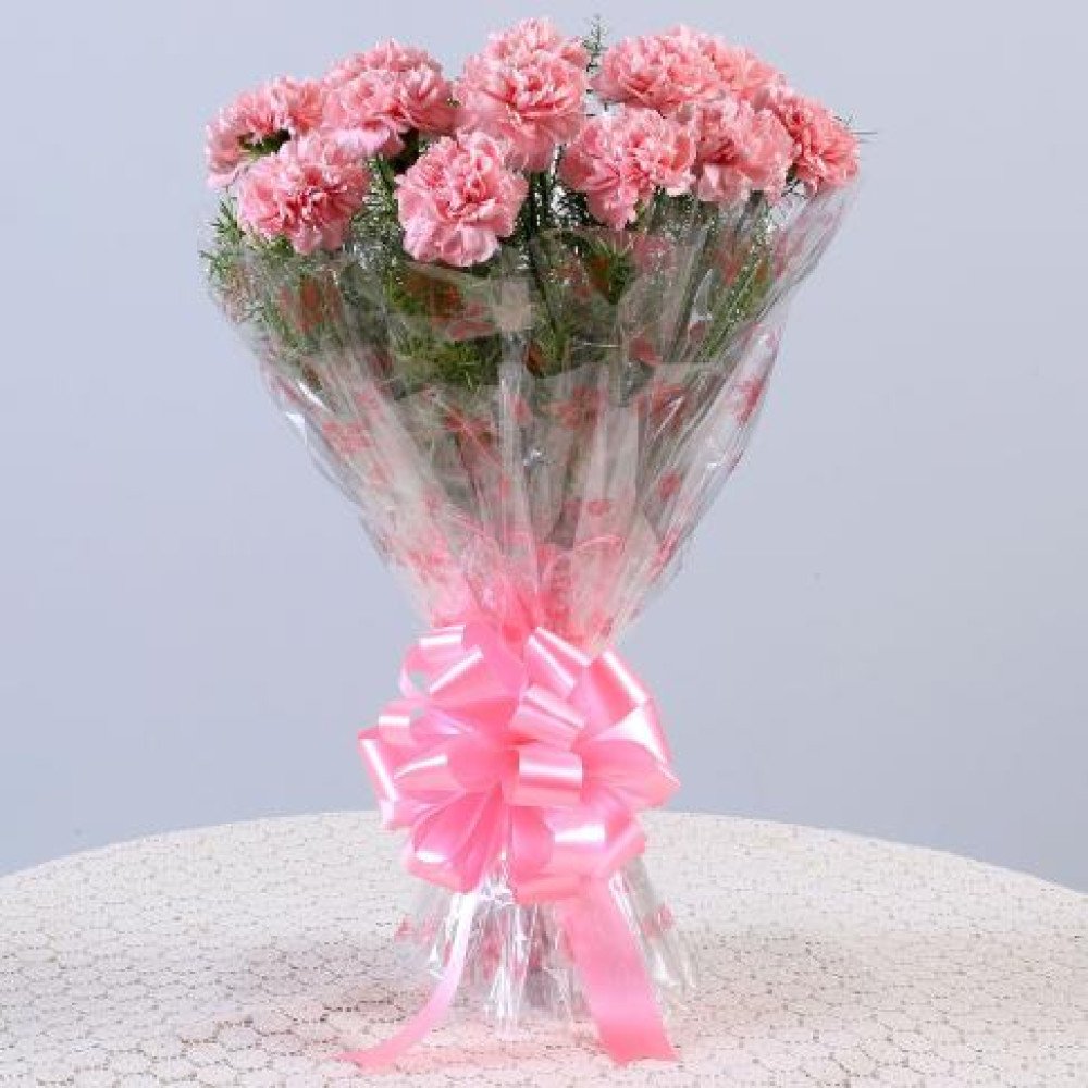 Unending Love 12 Light Pink Carnations Bouquet
