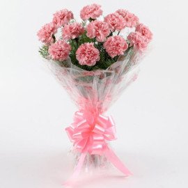 Unending Love 12 Light Pink Carnations Bouquet
